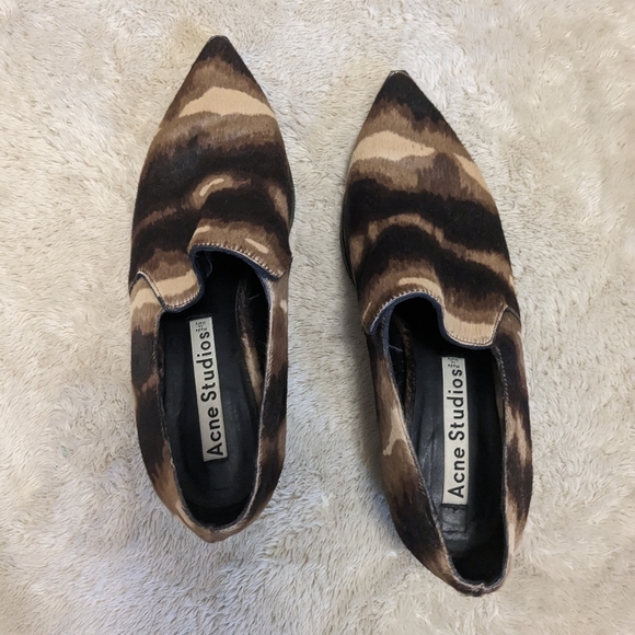 Acne Studios Jaycee Pony Hair Loafers size 40 - Picture 8 of 11